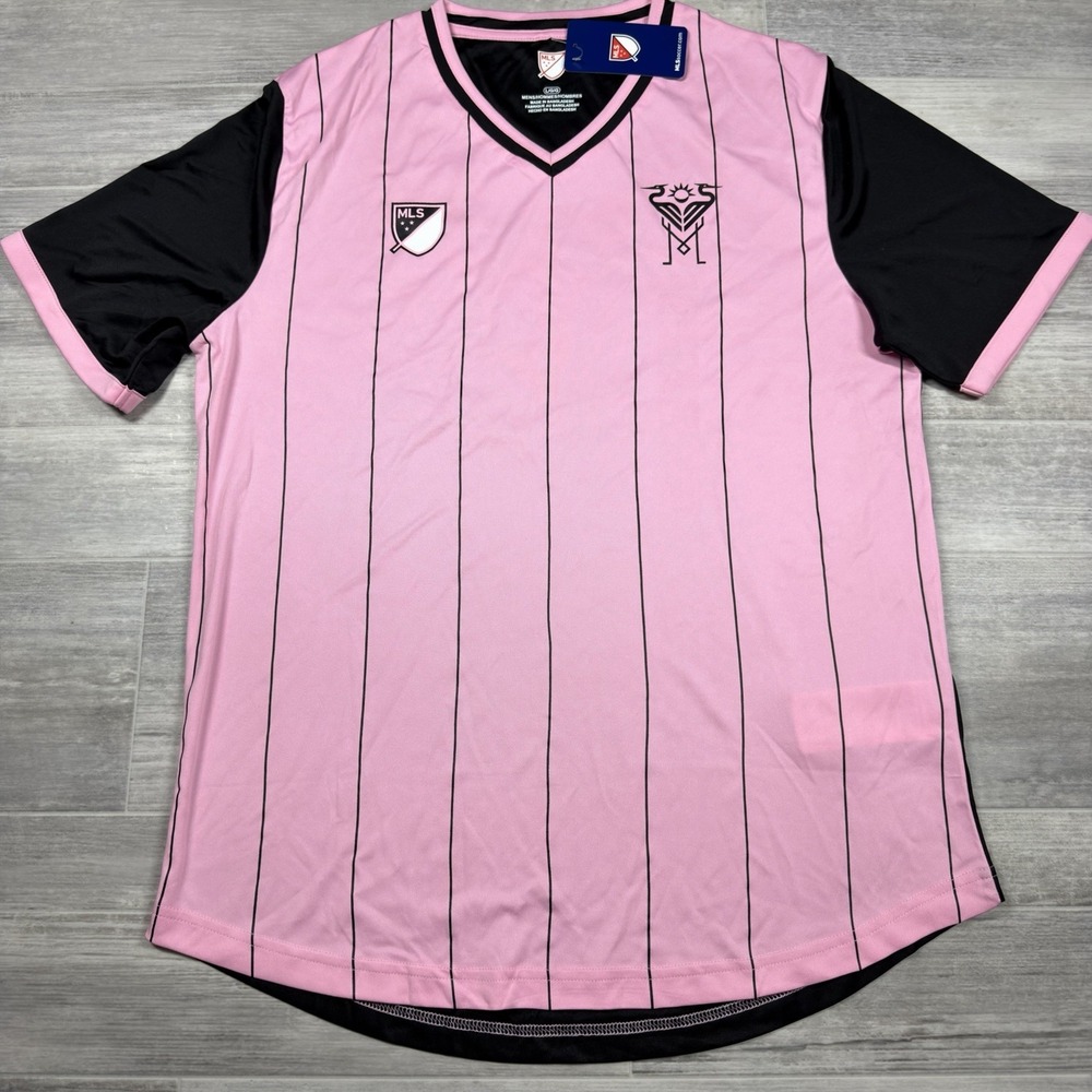 OFFICIAL MLS INTER MIAMI CF Men's Soccer Football Jersey Pink Black‎ Size Large